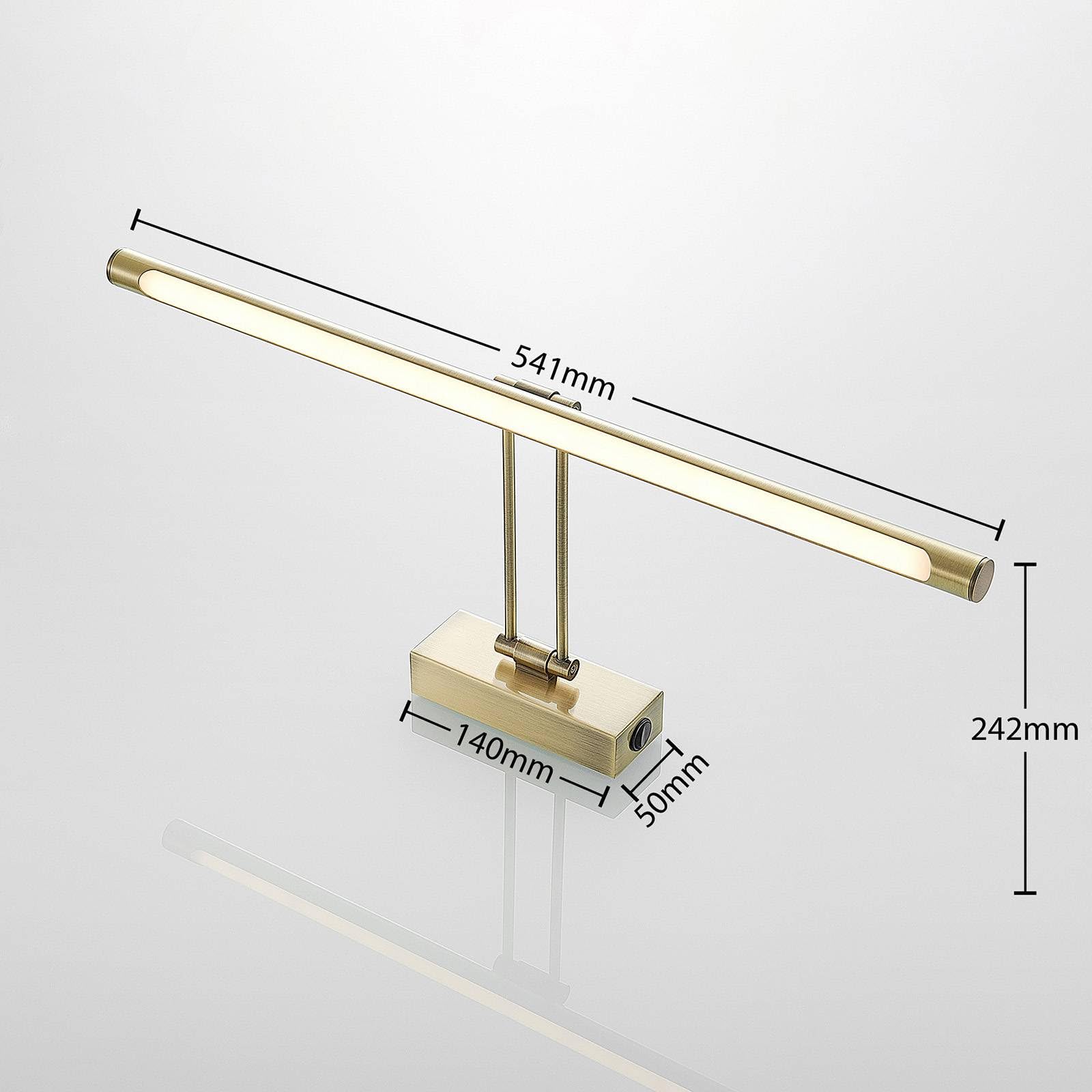 Lucande LED Wandlampe Bilderleuchte altmessing, Wandleuchte Spiegelleuchte einstellbar, warmweiß 3.000K, Bilderlampe IP20 12W LED