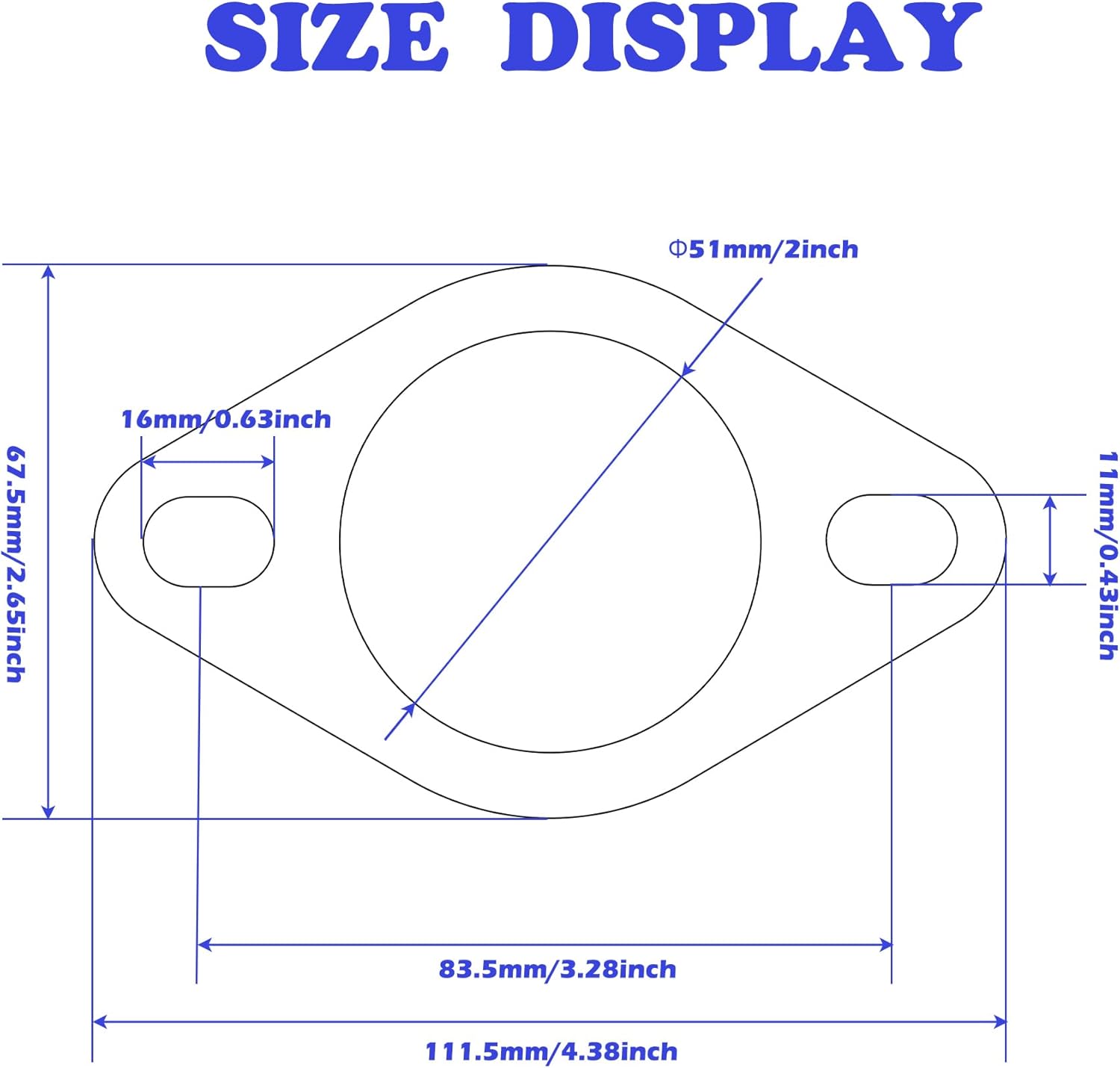 2 Inch Exhaust Pipe Connector，2 Bolts Exhaust Flange Repair Kit, Quick Fix Exhaust Bolt & Stainless Steel Exhaust Flange Repair Pipe Kit(2")