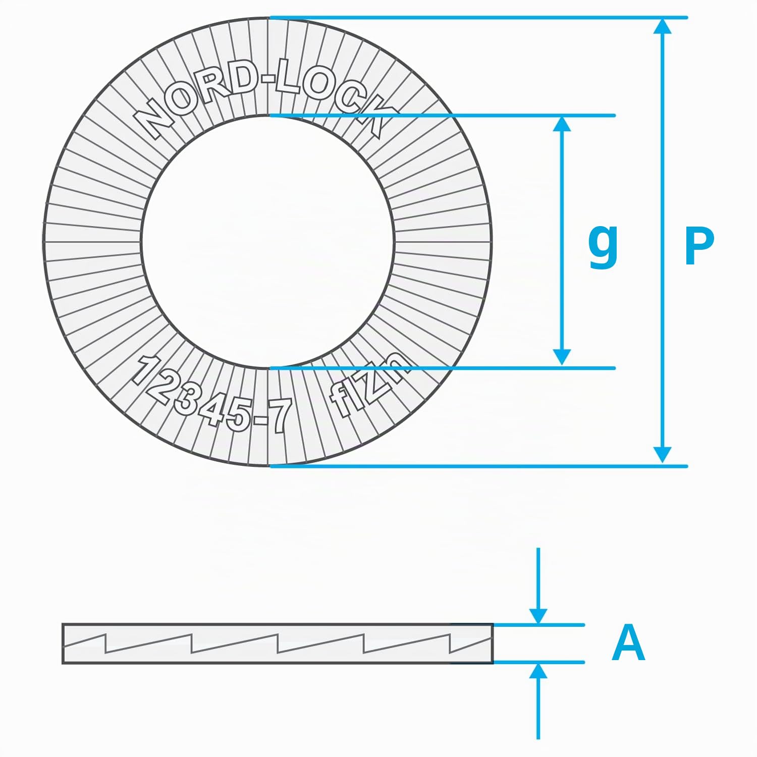 Rondelle di sicurezza a cuneo in acciaio inossidabile Nord-Lock, diametro esterno allargato, NL10spss-254 | 6 pezzi per M10 | 10,7 mm x 21 mm x 2 mm