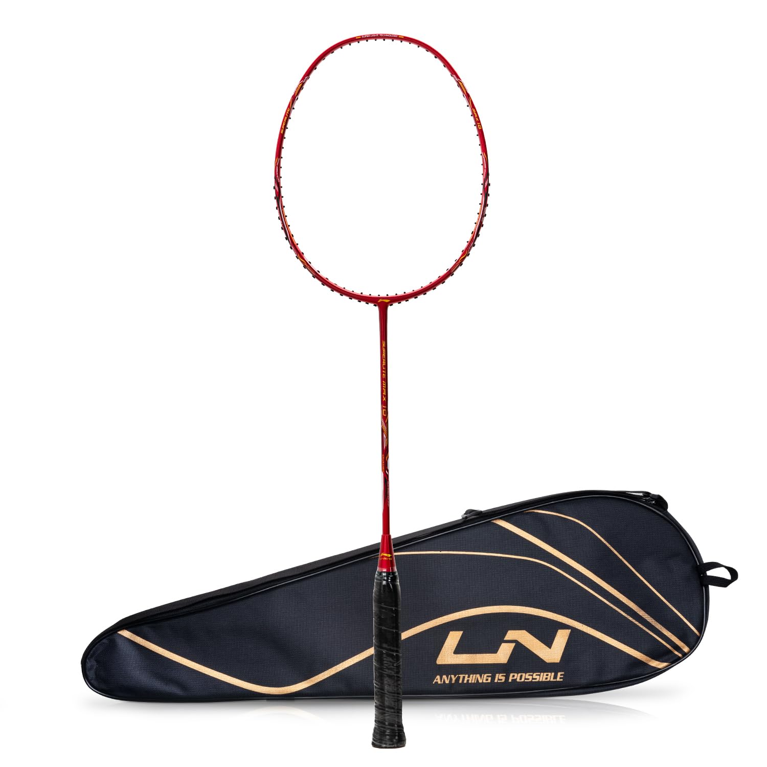 Li-Ning G-Force Superlite Max 10 Carbon Fibre Badminton Racket with Free Full Cover(80 Grams, 28 Lbs) (DK Red/Gold/Black) (B0CK2BXNLV) Amazon Price History, Amazon Price Tracker