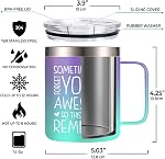 SANDJEST 14oz Inspirational Isolated tasse à café avec poignée Voyage Coupe à café Anniversaire Noël