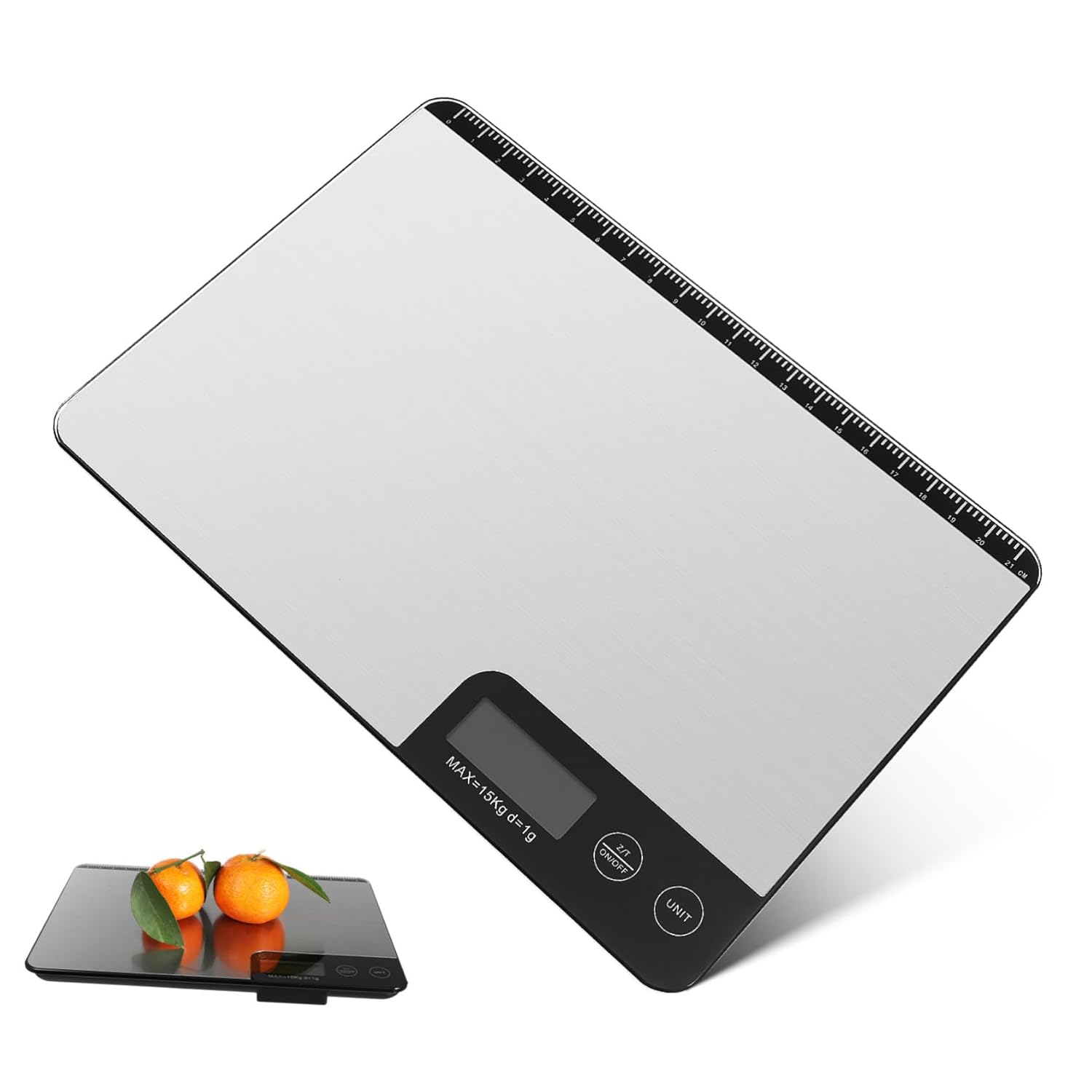 Digital Kitchen Scale High Precision Food Weight Scale with Tare Function Capacity Stainless Steel Panel Easy Cleaning Grams Ounces for Meal Prep Baking Cooking