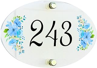 Door Number Sign - Flower House Sign House Number Plaque Door Sign Address Sign House Number Sign for House Home Number Sign Address Numbers