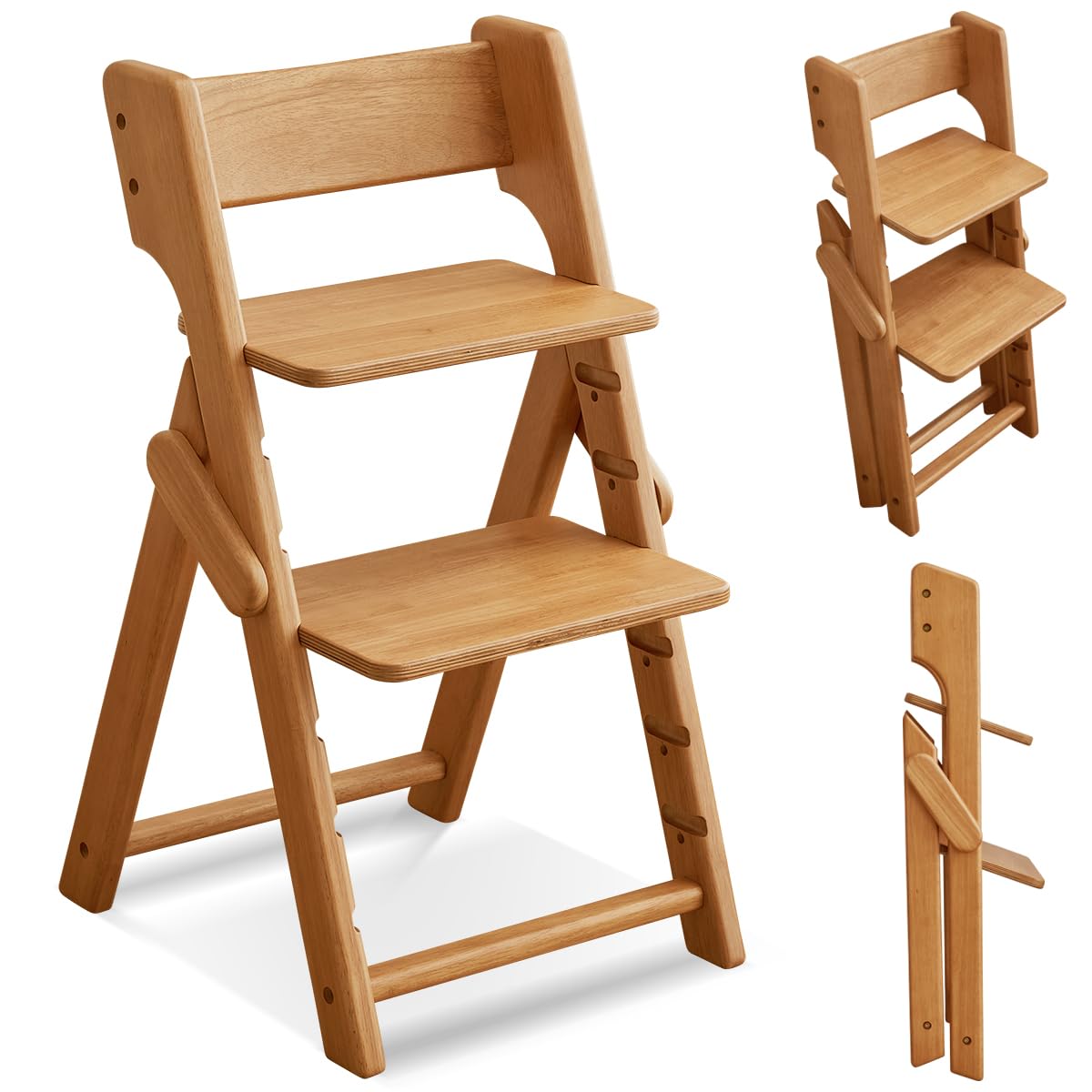 Vliuxn Adjustable High Chair,Wooden High Chairs for Babies and Toddlers