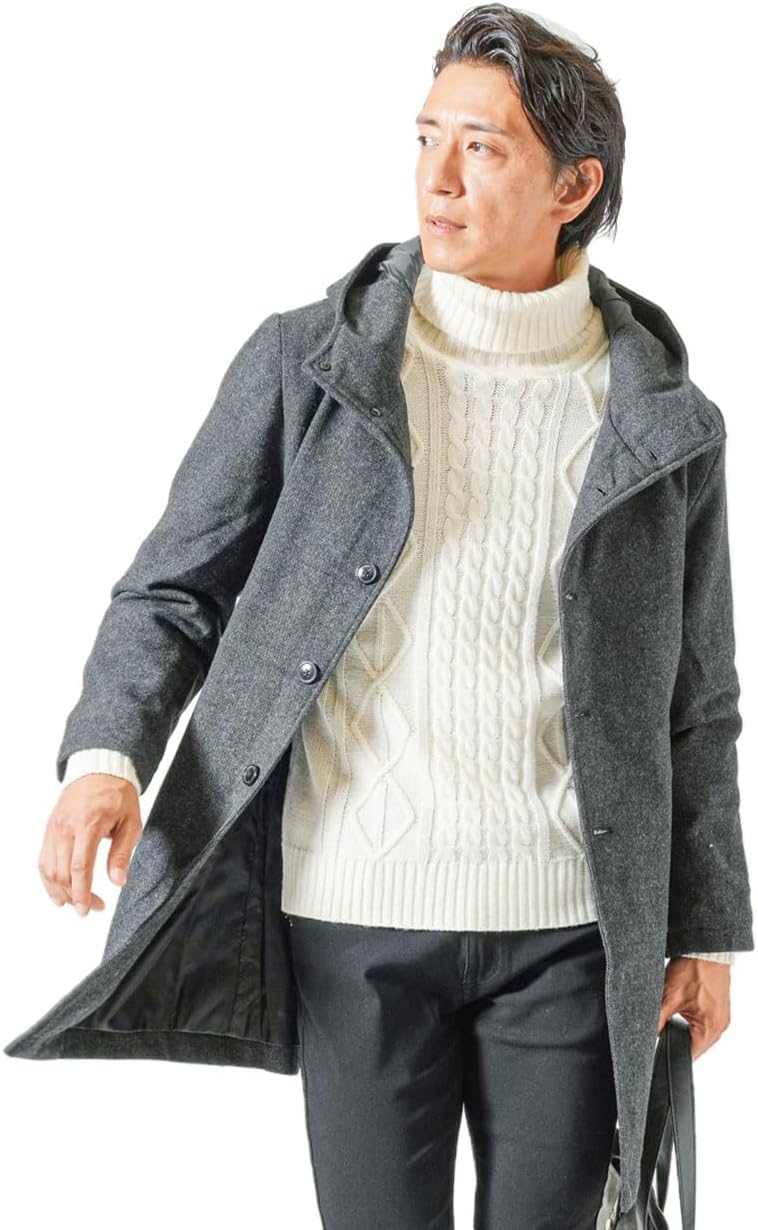 Amazon | [MENZ-STYLE] コート メンズ 冬 カジュアル アウター