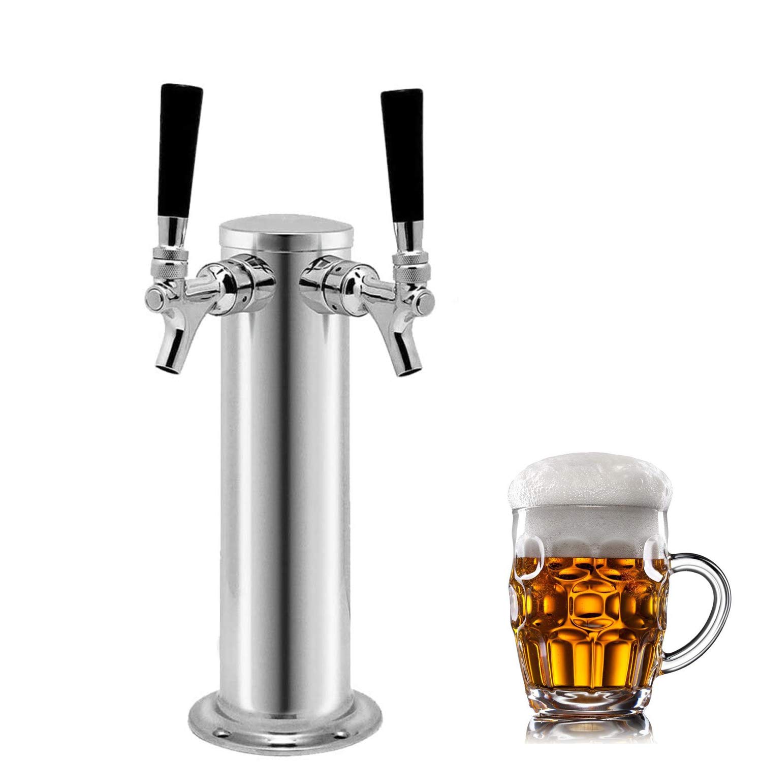 Buy QJFCare Double Tap Draft Tower, Kegerator Tower Dispenser Kit with