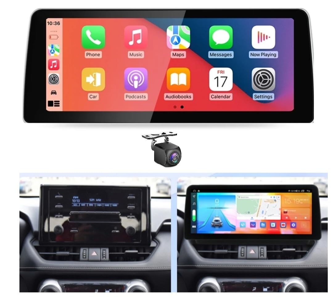 12.3 Inch For Toyota Rav4 2018-2023 Android Screen RAV 4 Car Stereo Support Apple Carplay Android Auto Wireless 4GB RAM Fast Interface AHD Camera included 4G Wifi USB QLED