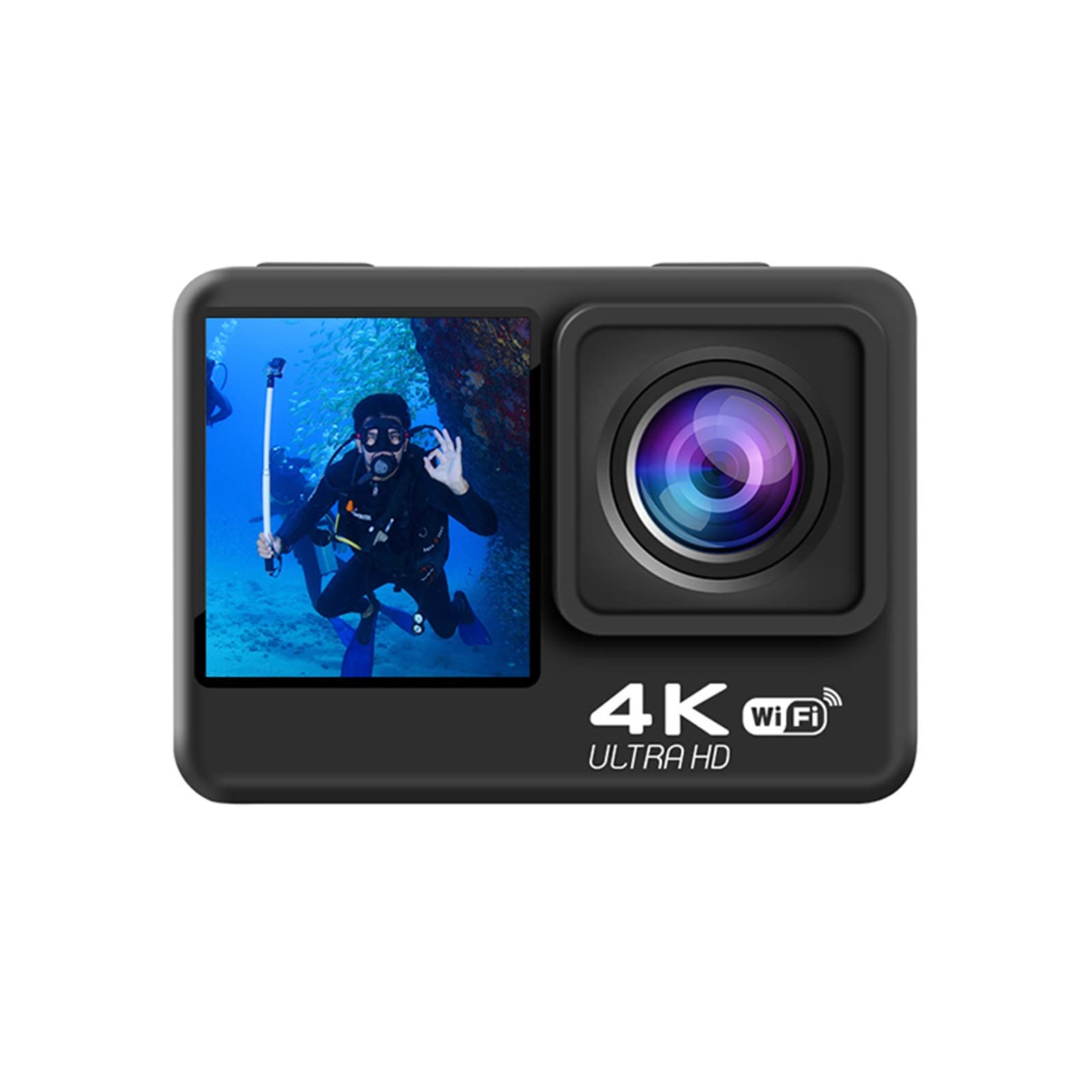 4K Sports Smart Camera, 2.0 Inch HD Dual-Screen Sports Mobile DV Outdoor Stabilization Water Proof Camera,Max Supported 128 GB(not included) (Black)-picture-21