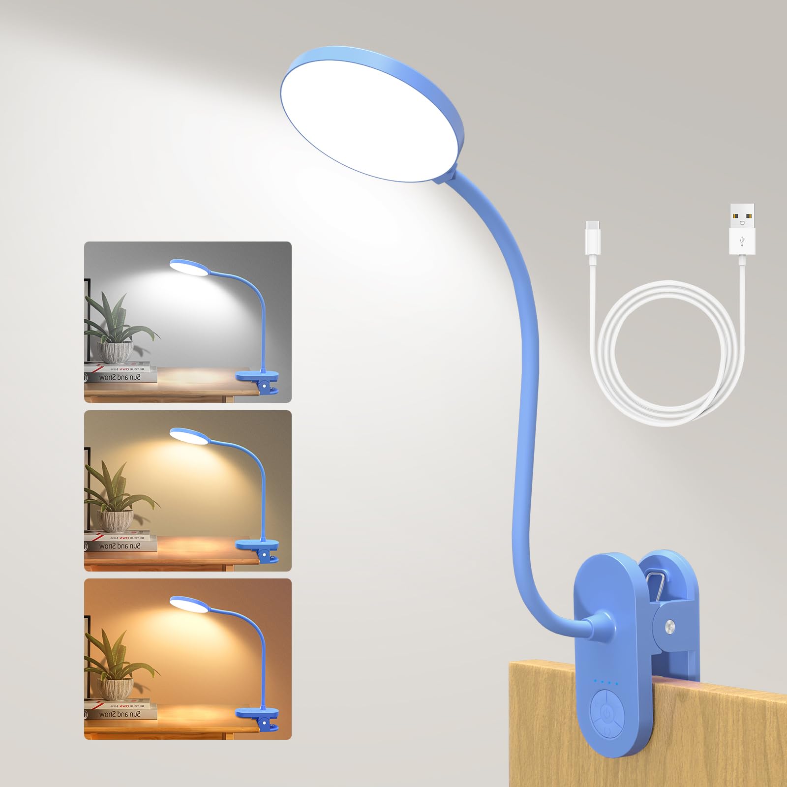 Photo 1 of ZAPLIT Rechargeable LED Desk Lamp with Clamp