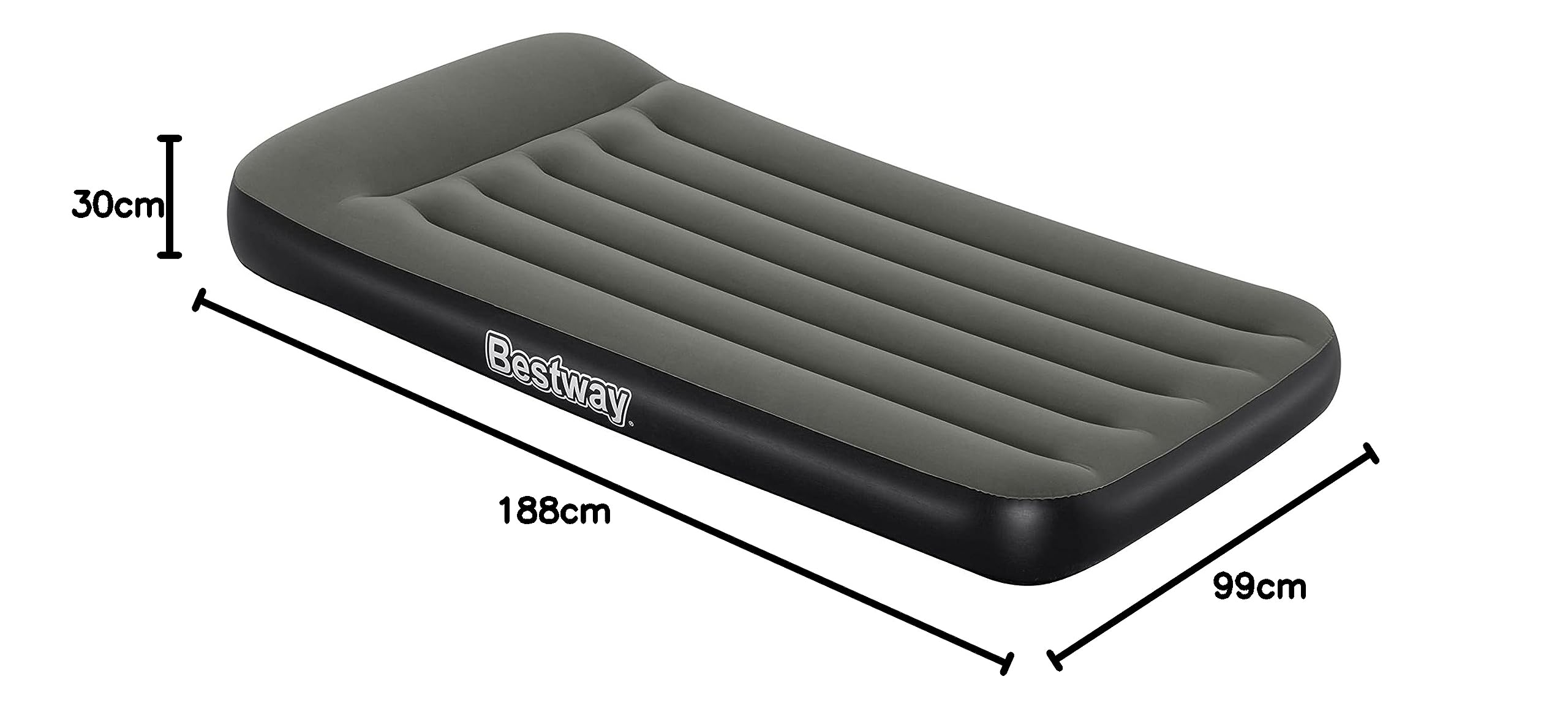 Bestway TriTech łóżko dmuchane ze zintegrowaną pompą akumulatorową Single XL/Lo 188 x 99 x 30 cm