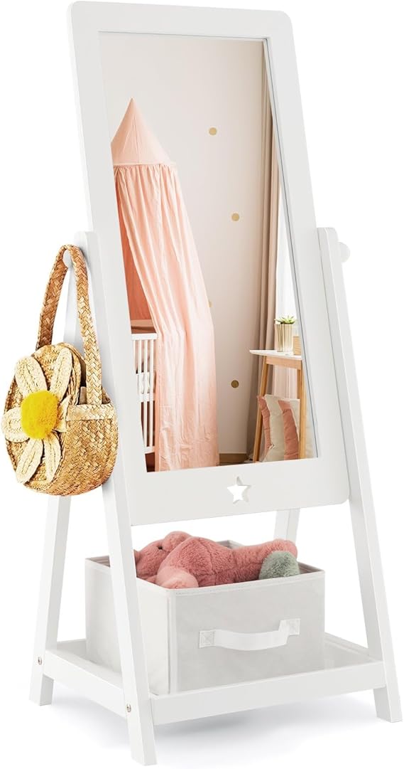 Amazon.com: FUTADA Kids Full Length Mirror, Freestanding Wooden Mirror ...