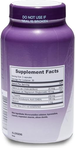 Miniatura 2 de Levium Suplemento de fórmula para dormir  Cápsulas naturales de ayuda para la relajación con melatonina, GABA, L-teanina, magnesio  Botella de 60