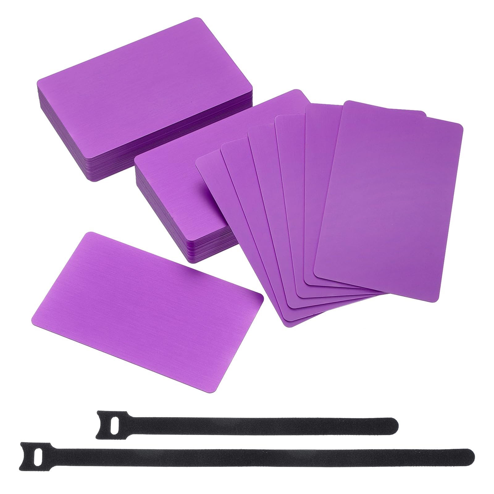MECCANIXITY Metal Business Card 0.8mm 3.39 x 2.13 Inch Blank Thick Aluminum Engraving Blanks Card for Office Name Cards DIY Gift Cards Purple 50 Pcs