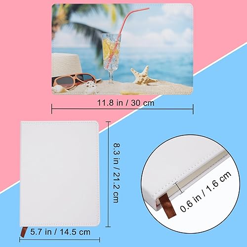 Miniatura 9 de 4 cuadernos de sublimación en blanco A6, 190 páginas en blanco, diario de sublimación para suministros de oficina escolar, cuadernos de sublimación