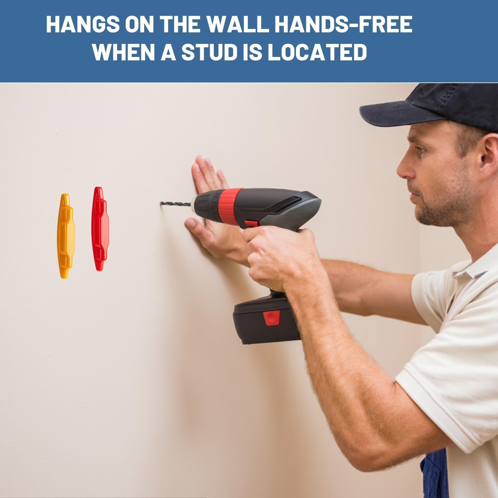 2 Pack Stud Finder, Stud Buddy Wall Scanner, Red and Yellow - Image 5