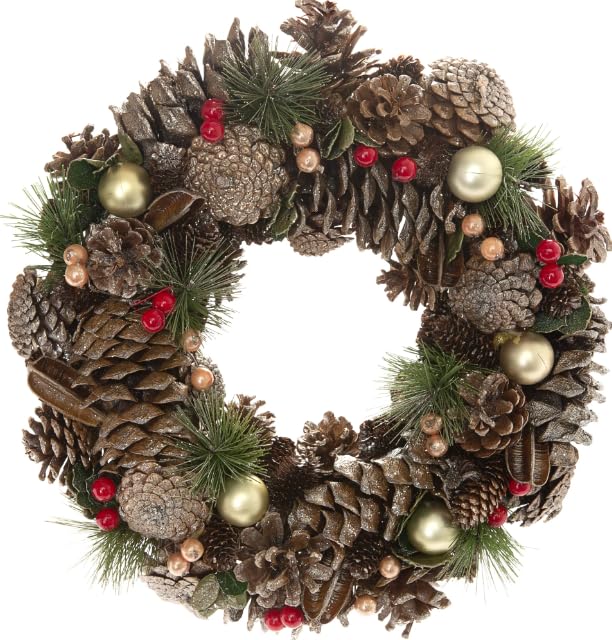 Corona de Navidad Seca y Preservada - Diámetro 34cm