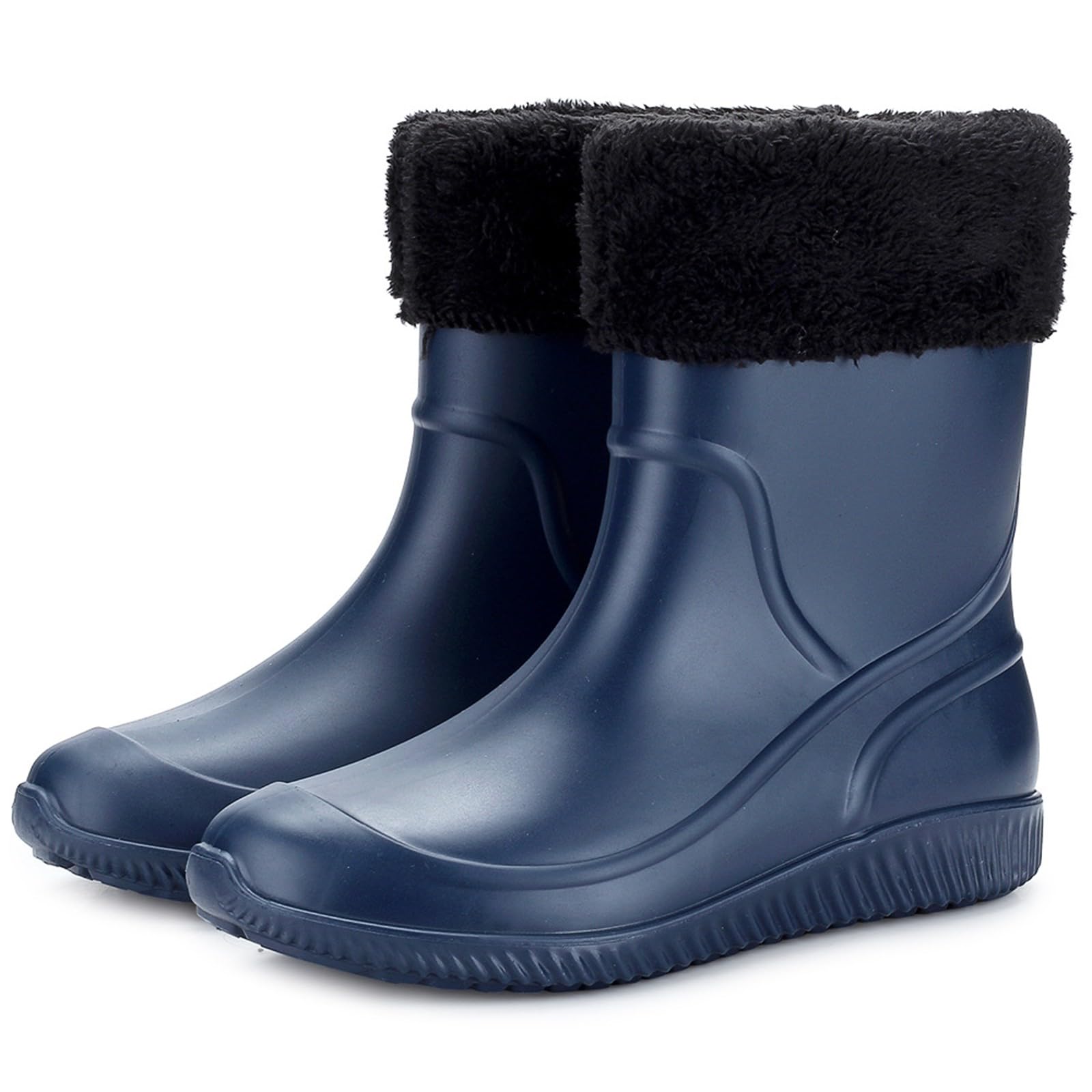 Botas de lluvia para hombre, forradas, botines de goma, botines impermeables, botas de lluvia, zapatos de goma, antideslizantes, de jardín, botas de lluvia, botas de tobillo