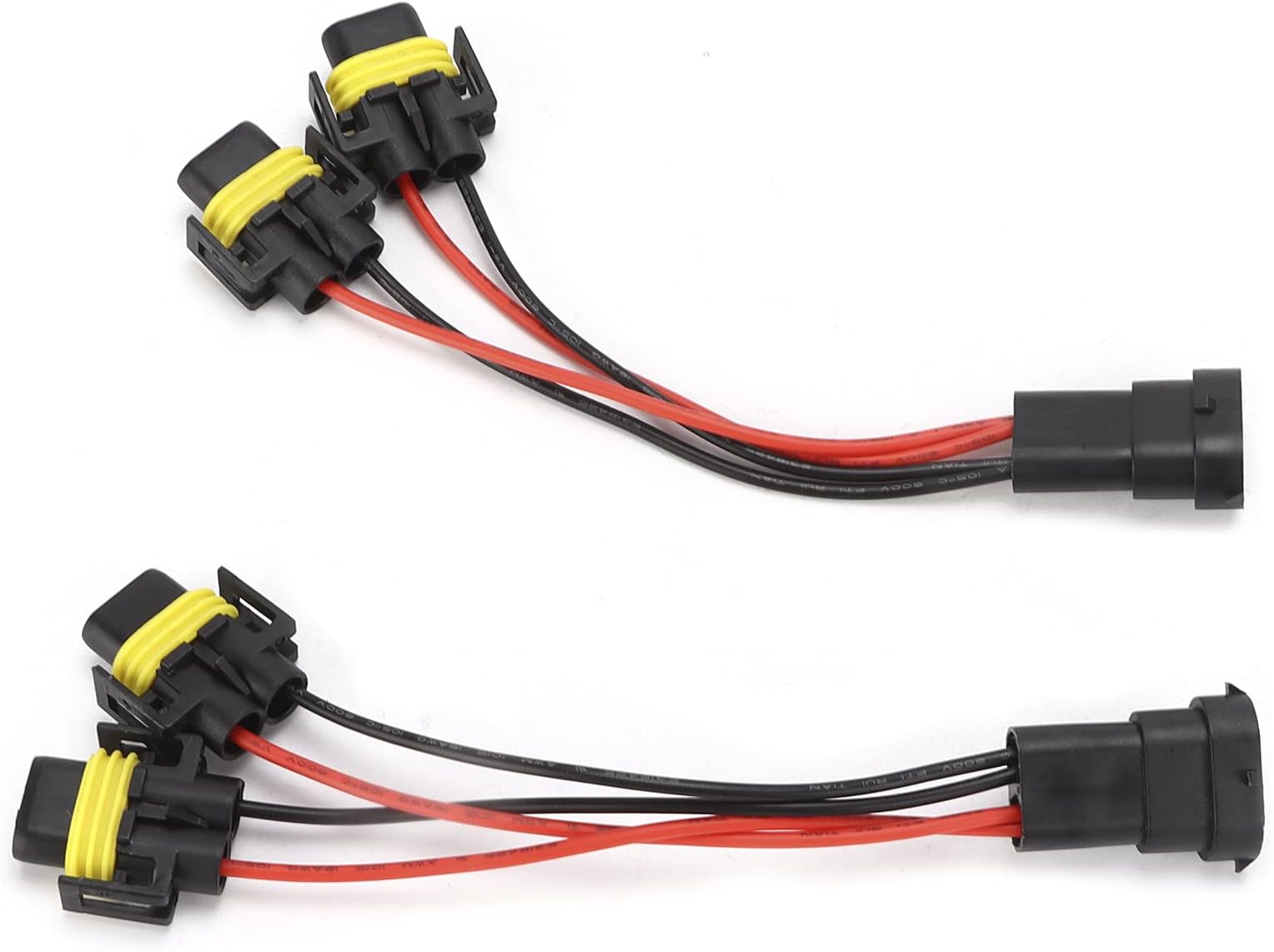 Sorandy Headlight Splitter Wiring Harness 2‑Way Splitter for Fog Lamp Headlight High Low Beam for Universal Car