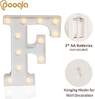 Vista 186 de Pooqla Letrero de Luces LED de Marquesina con Letras, Letra del Alfabeto Iluminada para Decoración del Hogar, Fiesta, Boda R