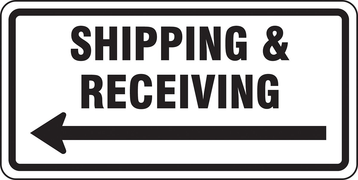 Panneau Shipping & Receiving flèche gauche signalisation extérieure - 2