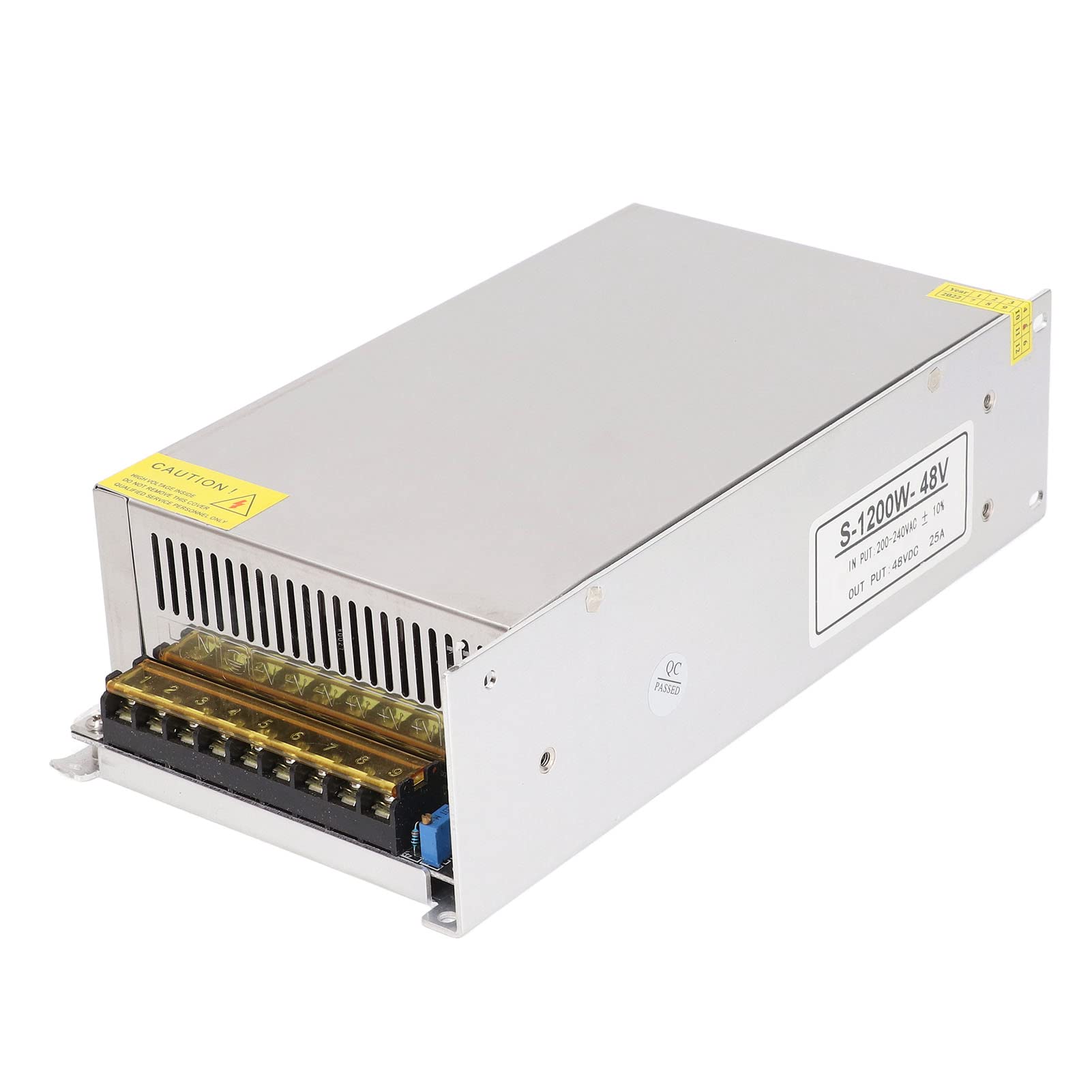 Jeanoko Alimentatore Switching a Tensione Costante 25A Trasformatore CA-CC Ad Alta Efficienza per Applicazioni Interne Lega di Alluminio 1200W