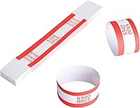 Vista 11 de L LIKED Paquete de 100 correas de moneda, envoltorios de billetes de dinero con autosellado (azul $100-100 PCS)