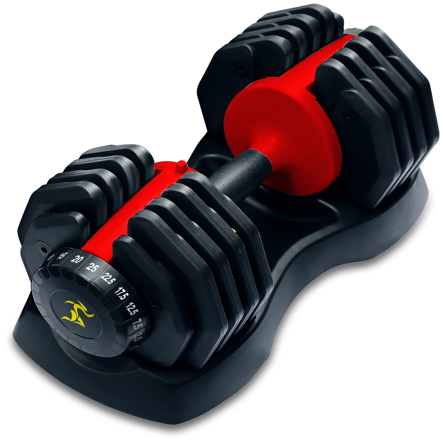 Strongology Urban25 Single Home Fitness Black Red Adjustable Smart Dumbbell from 2.5kg upto 25kg Training Weights