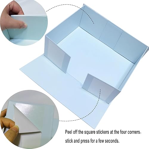 Miniatura 3 de MYGOGOART Caja de regalo grande blanca de 13 x 10 x 5 pulgadas con tapa, lazo de cinta, relleno de papel de rafia triturado, tarjeta de felicitación