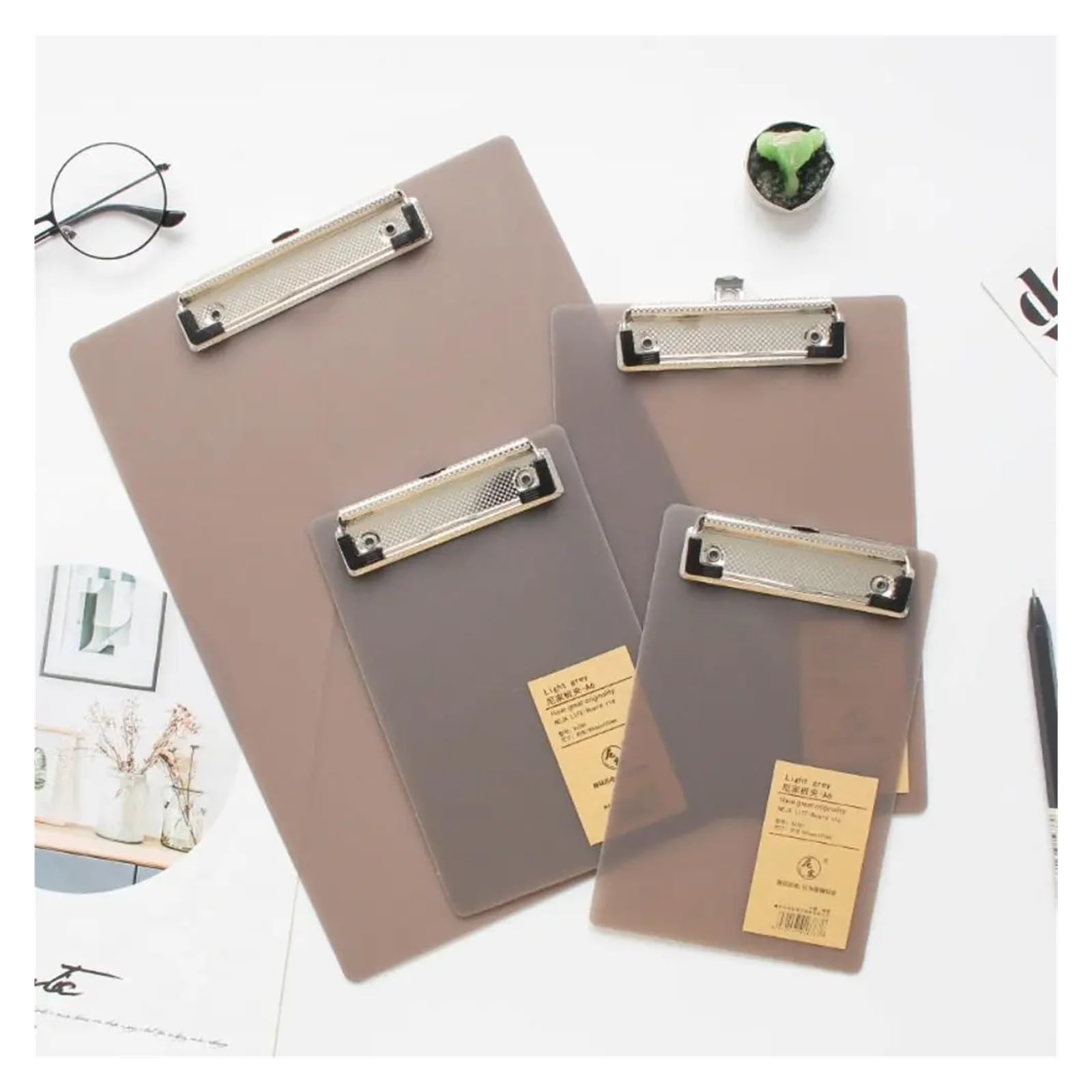 4 cartelline portadocumenti, blocco note con clip, organizer per documenti scolastici, cancelleria per ufficio (A6)