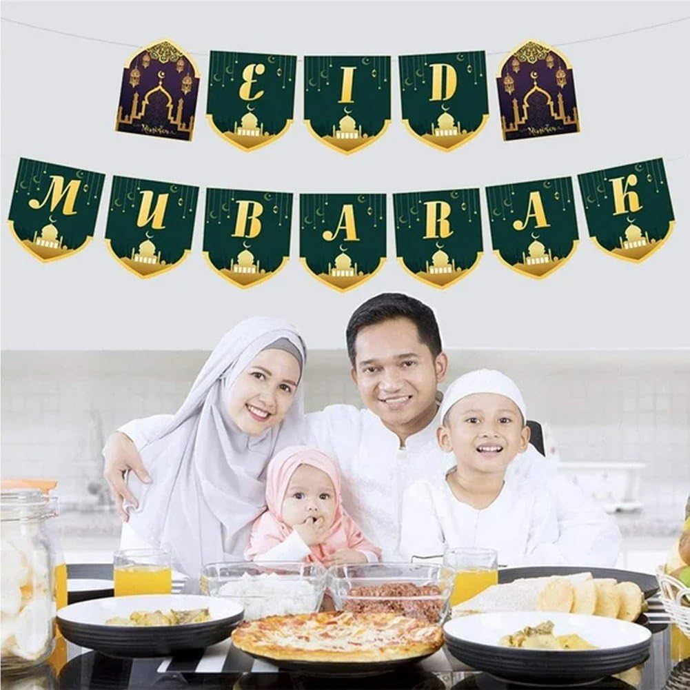 Eid Mubarak baner i wiszące strumienie wir sufit girlanda ramadan chorągiewki dekoracje do domu islamskie muzułmańskie artykuły imprezowe