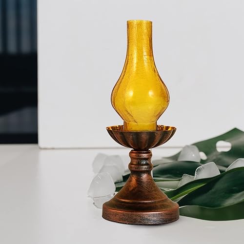 Miniatura 8 de Uonlytech Lámpara de cristal vintage para chimenea, pantalla de vidrio transparente, lámpara de pared de repuesto para lámparas de estilo vintage y