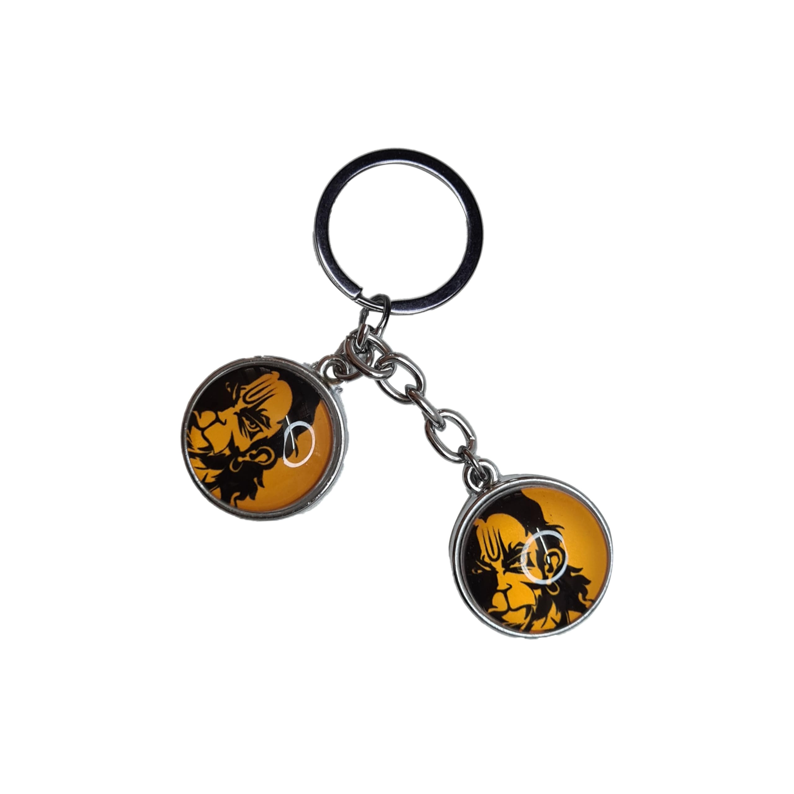 Celebrate Your Devotion to Lord Hanuman with This Beautiful Hanuman Keychain Light Orange Color with 2 Hanuman Face Imprinted | Glossy Finish -1 Keychain-image-15
