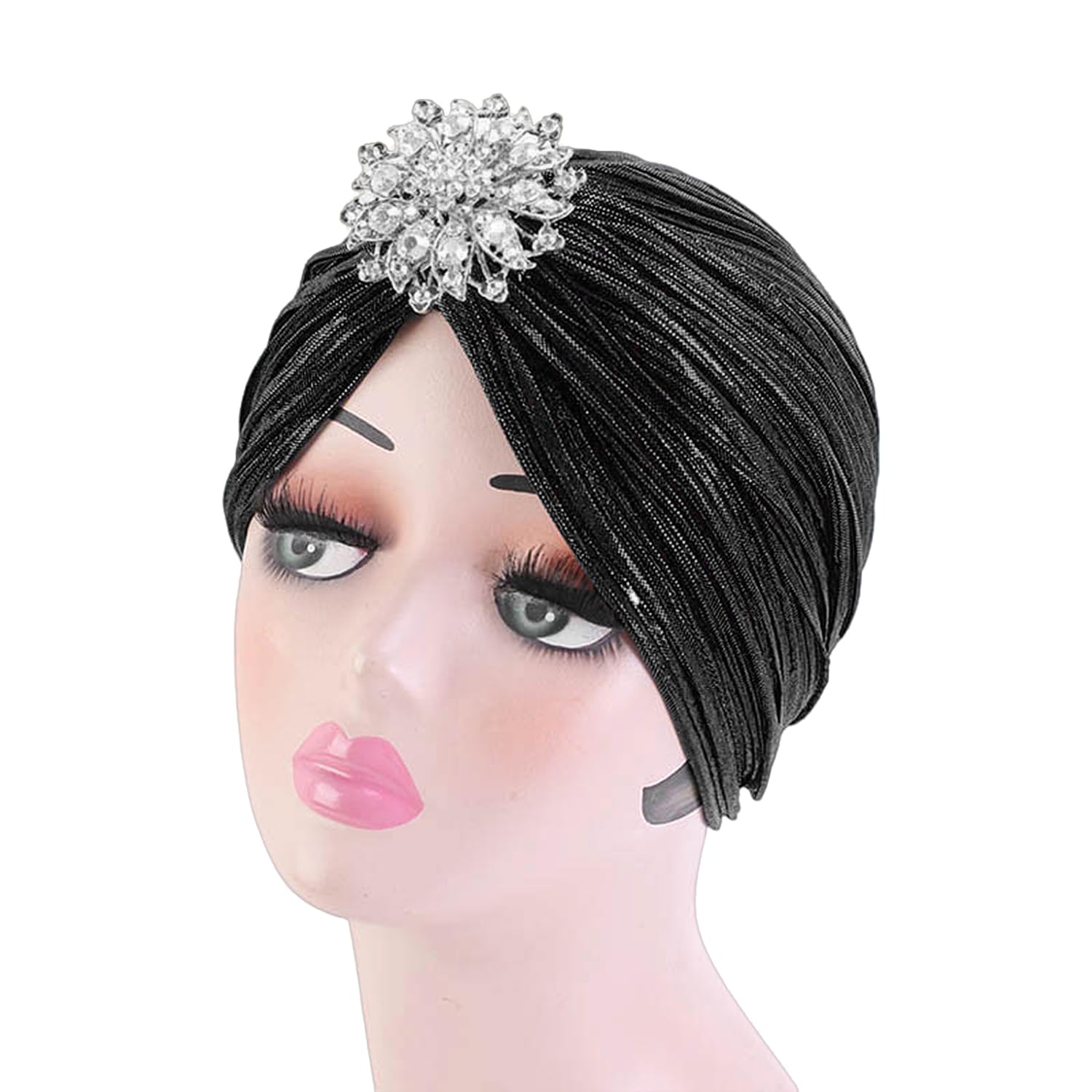 1 Piece Black Gold Velvet Turban Hat, Headwear for Women, 1920s Vintage Accessories, Women's Clothing Accessories, Costumes for Carnival, Aladdin, Halloween, Fortune Teller