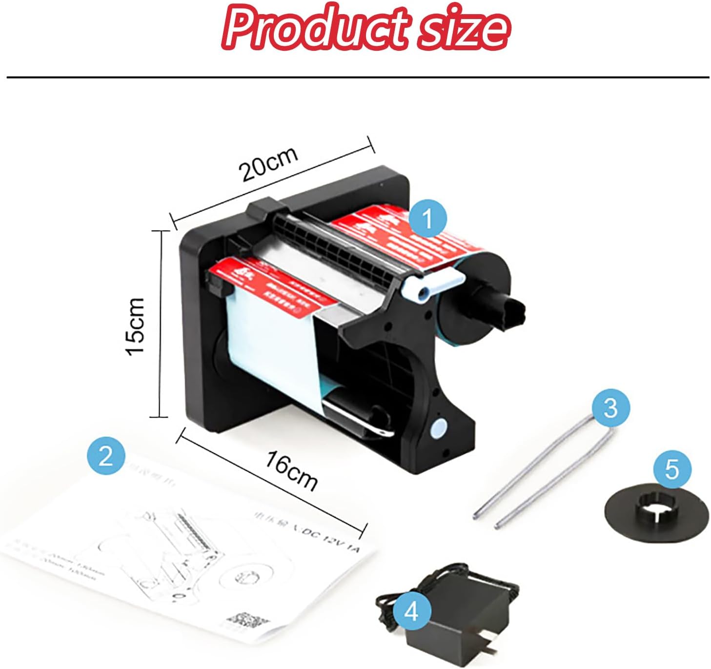 Automatic Label Dispenser, Portable Electric Label Dispenser with Dual Senser, 3 Adjustable Speeds, 20-130 Mm Adjustable Width and Height, for Document
