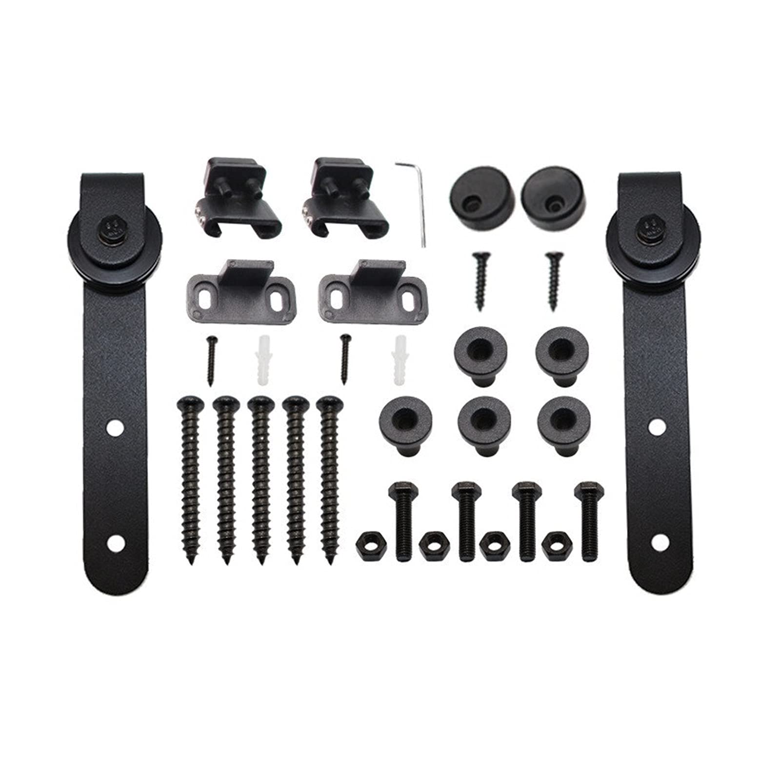 Edede One Color Sliding Door Hardware Mini Sliding Barn Door Hardware Kit Cabinet Hanging Rail Set Closet Door Roller Rail Not Slot Ground Guide Smooth Silent