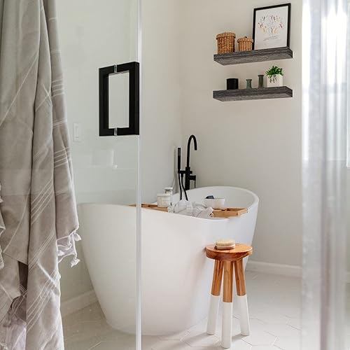 Vista 167 de QEEIG Estantes flotantes para pared de 23.6 pulgadas de largo, estante montado en la pared, baño, cocina, sala de estar, dormitorio, granja, B.