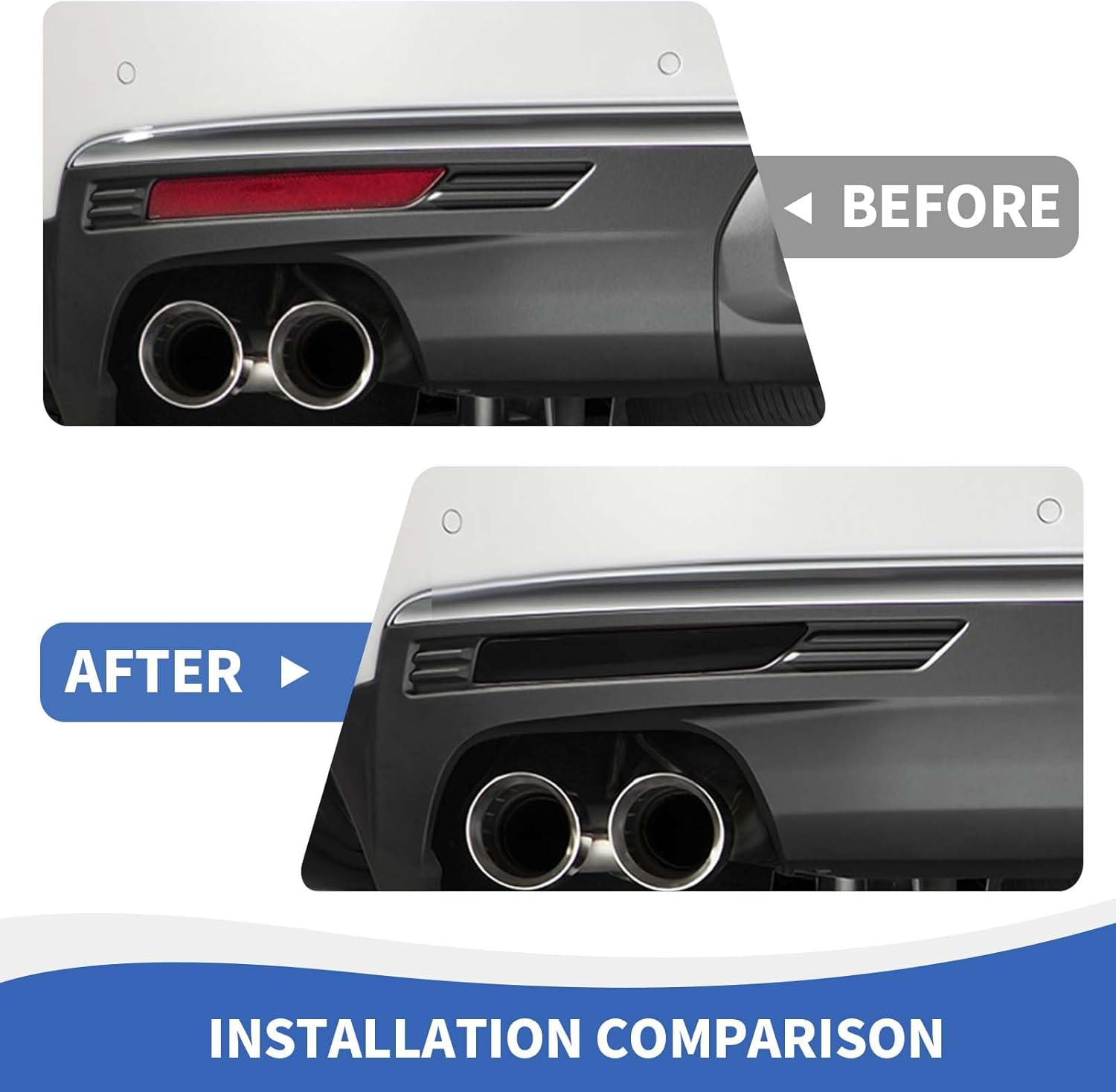 RAZPOY Smoked Rear Fog Light Cover Compatible with Chevy Suburban 2020-2024 & GMC Yukon 2021-2024 & Tahoe 2021-2024, Smoked Black