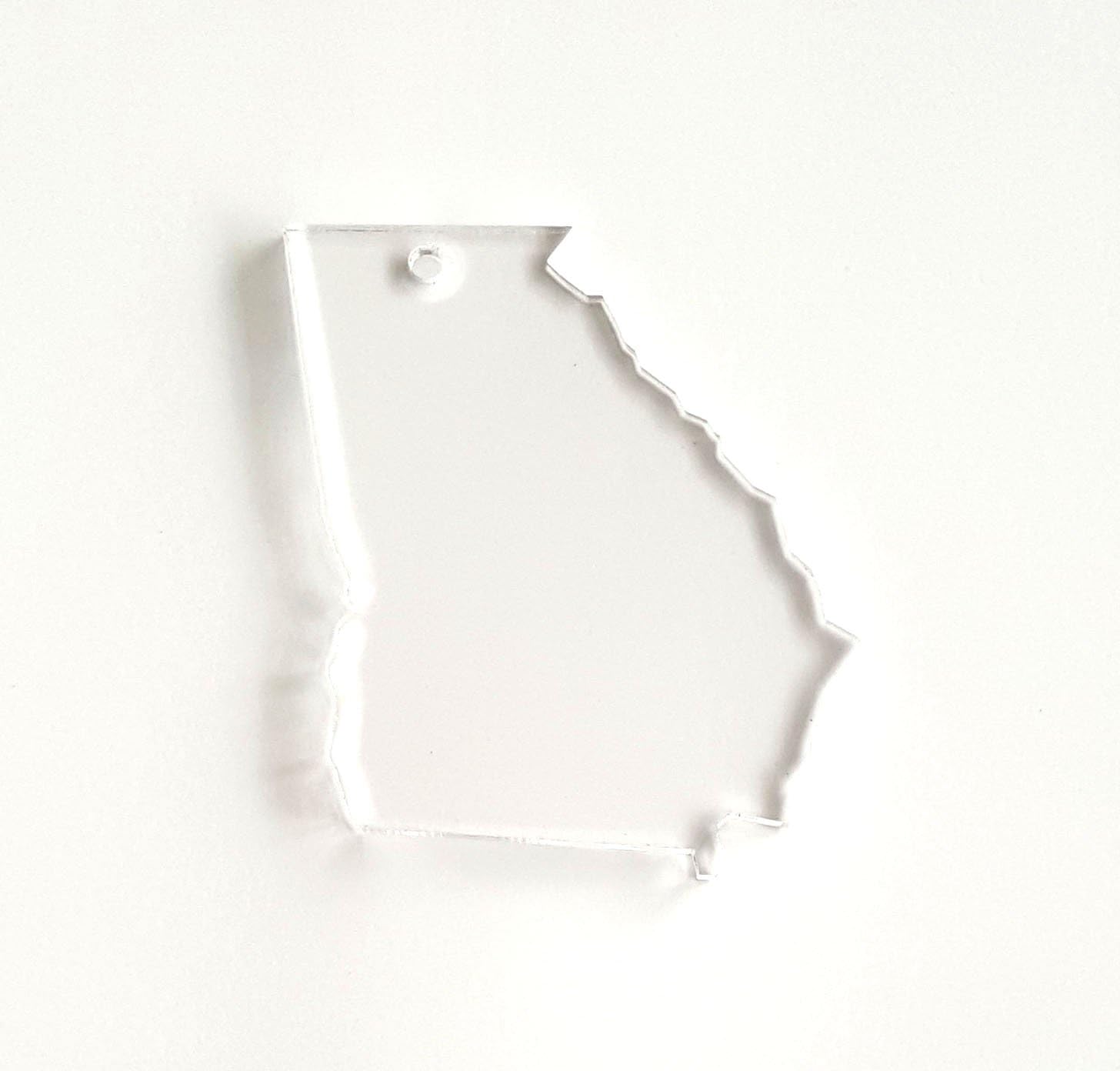 25 Acrylic Keychains State Georgia Blank Clear 1/8" Thick (Optional Key Ring) (3" with Key Ring)