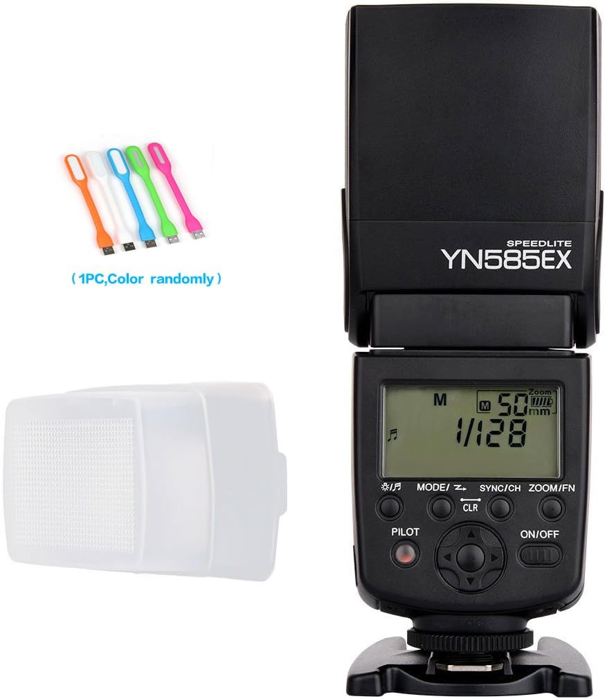 Yongnuo YN585EX Wireless Flash Speedlite light P-TTL Compatible for Pentax K3II K5 K50 KS2 K100 with Diffuser & CONXTRUE USB LED