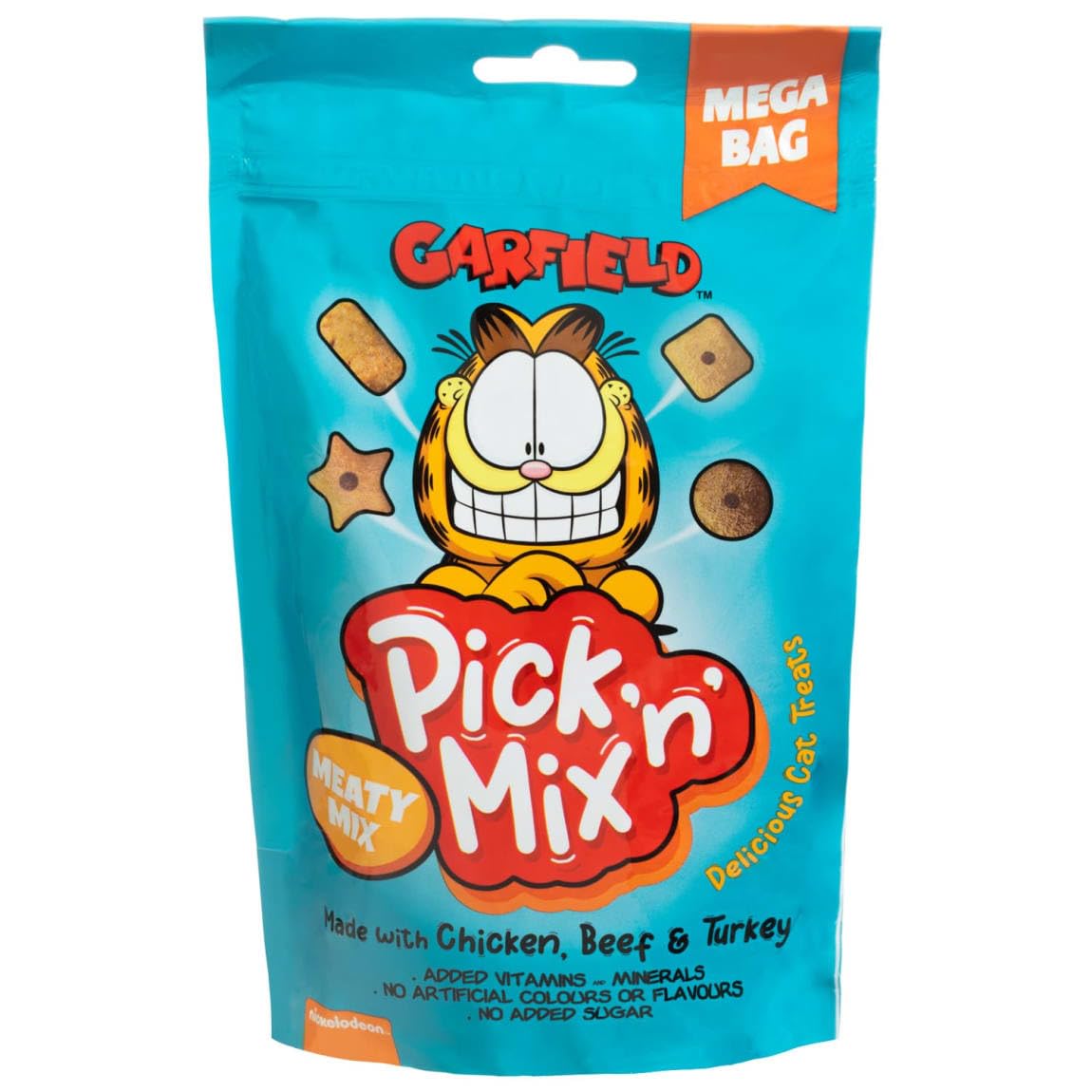 Garfield Pick N Mix Cat Treats 200g Mega Bag - Meaty Mix - Chicken, Beef & Turkey