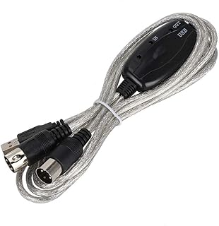 USB MIDI Cable Adapter, USB To MIDI Cable Converter, USB INOUT MIDI Cable Converter Computer PC To Music Studio Keyboard Interface Wire Plug Controller Adapter Cord