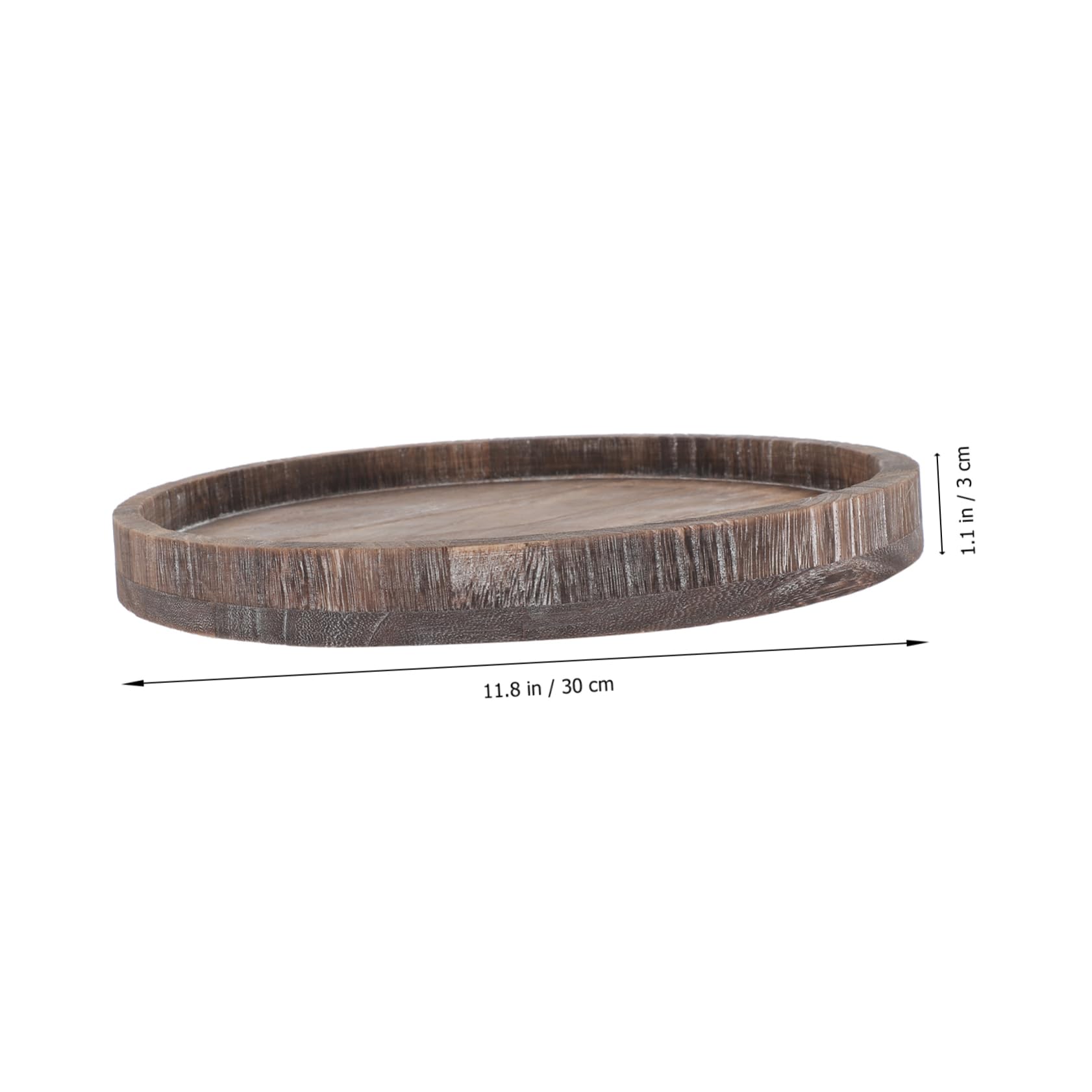 Bandeja Decorativa Redonda de Madera, Juego de 2 Piezas