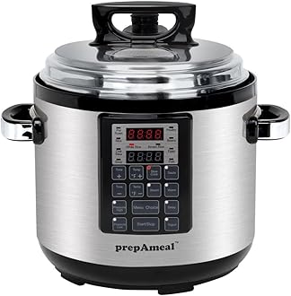 prepAmeal 9-in-1 Electric Pressure Cooker 6QT Multi-Functional Programmable Non-Stick Pot, Slow Cooker, Rice, Steamer, Sauté, Yogurt Maker, Warmer, 6 Quart