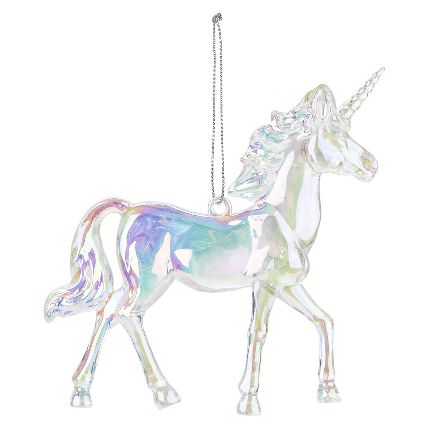 VFM e-Store Acrylic Unicorn Christmas Tree Decoration 12cm Clear