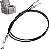 2PCS Recliner Chair Cable Replacement, Universal Metal Recliner Handle Pull Cable with Spring Hook, Sofa Couch Release Lever Replacement Parts for Massage Chairs and Armchairs