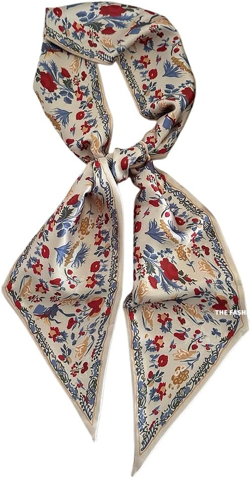 Livrerpi Emulation Silk Scarf Lenço de cabelo de cetim médio lenço de cabeça para mulheres embrulhos presente 69,8 cm