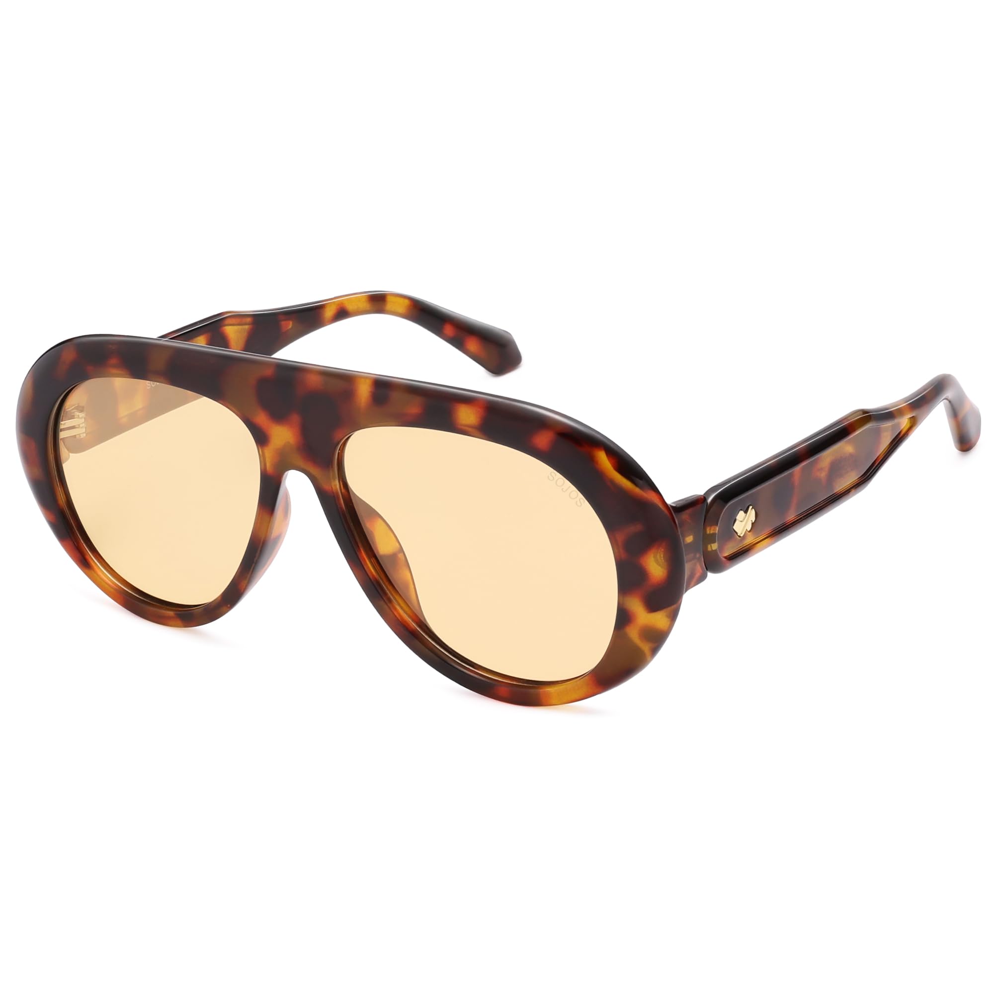 SOJOS Trendy Oversized Polarized Aviator Sunglasses Womens Men Retro Vintage 70s Style UV Protection Sun Glasses SJ2390