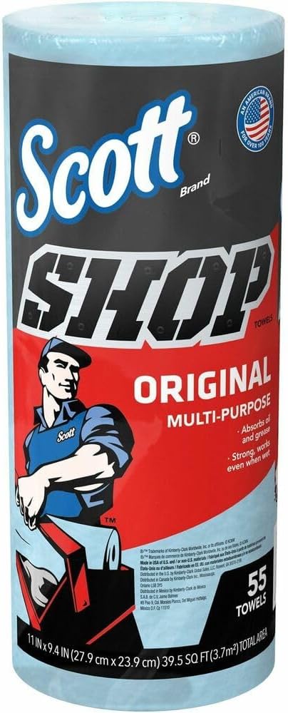 Kimberly-Clark 75130 SCOTT Shop Towel Roll, 55 Count (Pack of 1)