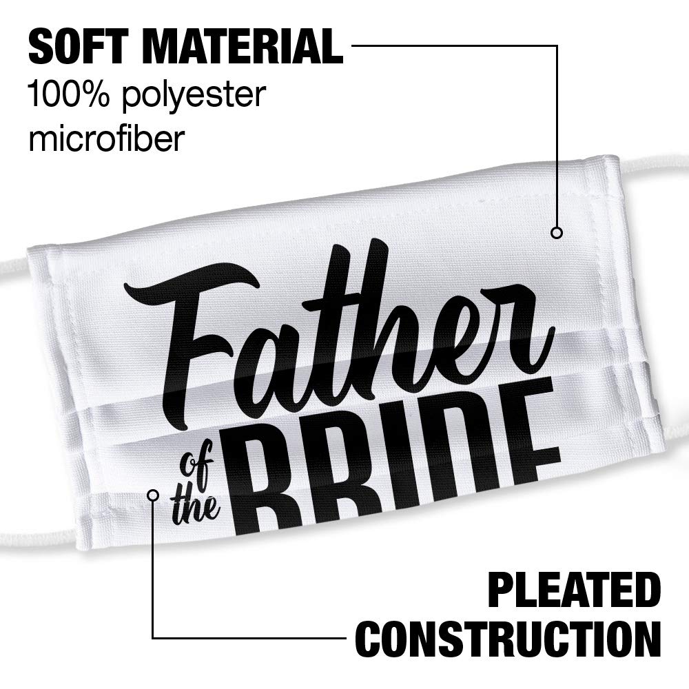Popfunk Father of the Bride Wedding 1-Ply Reusable Face Mask Covering with Adjustable Nose Wire, Unisex