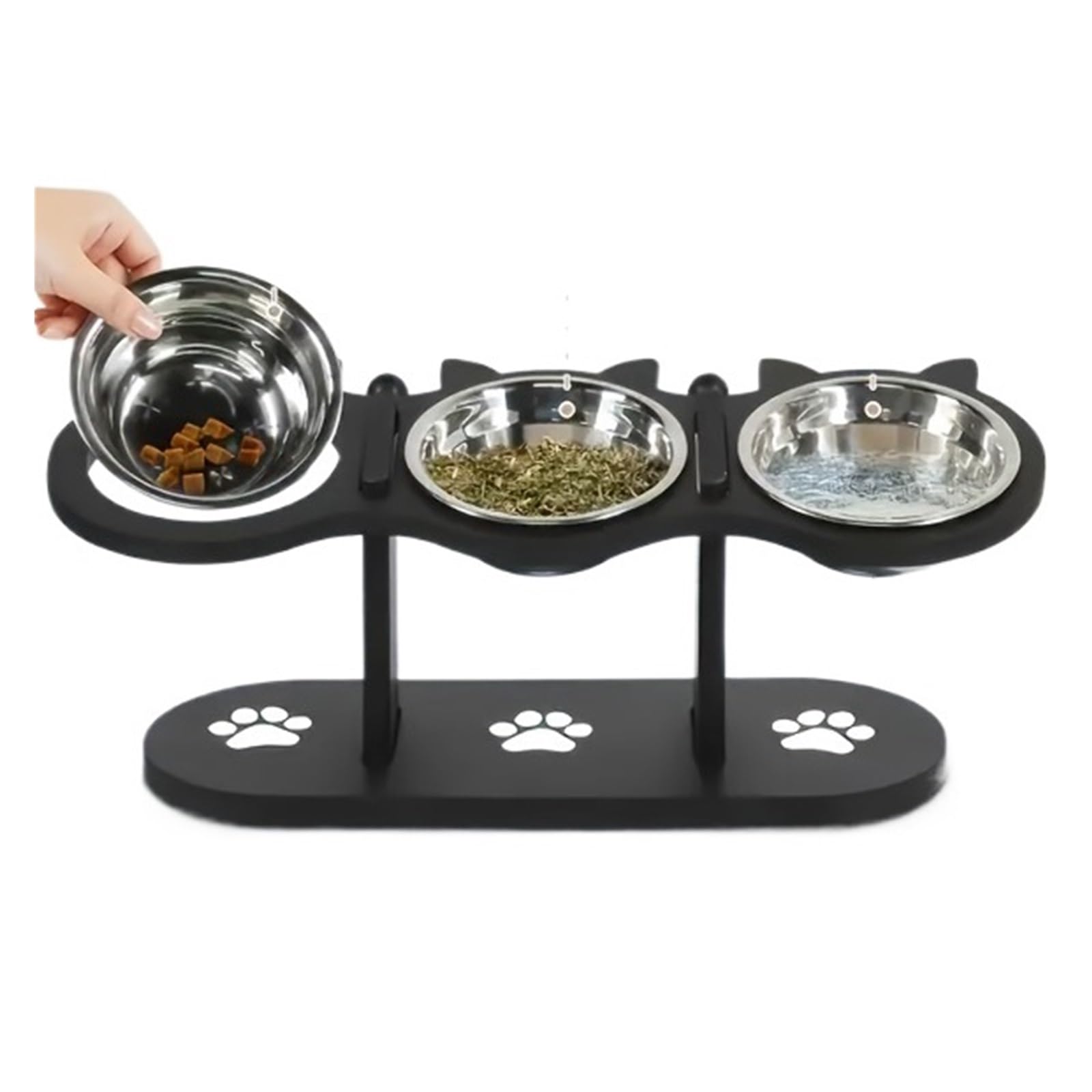 Gamelle chat inclinée 15 degrés triple bol ergonomique